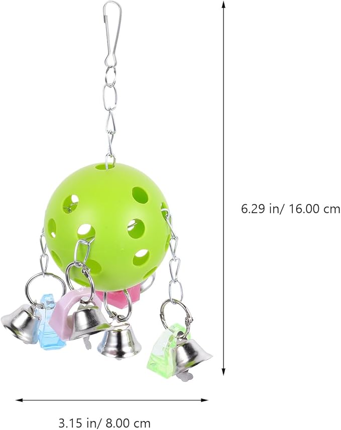 IMIKEYA Parrot Hanging Bell Colorful Bell Ball Interactive Chew for Pet Birds Cage Decoration Suitable for Parrots and Small Birds