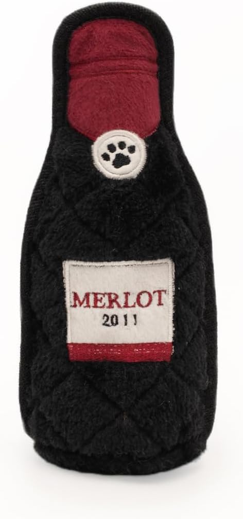 Z-Stitch® Happy Hour Crusherz 2-Pack - Merlot and Rosé, Funny Dog Toys for Aggressive Chewers, Durable Plush Alcohol Puppy Toys, Squeaky Toys for Dog Birthday