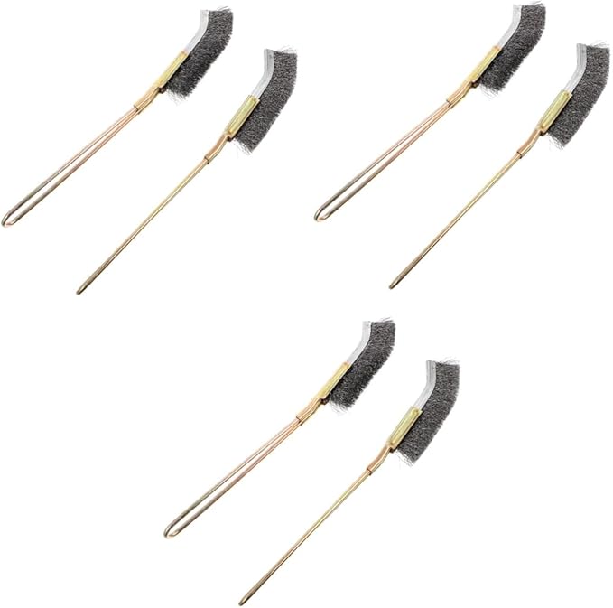 VANZACK 6pcs Cage Cleaning Brush Wire and Copper Pet Bird Supplies for Easy Daily Maintenance for Parrots Macaws and Cockatiels