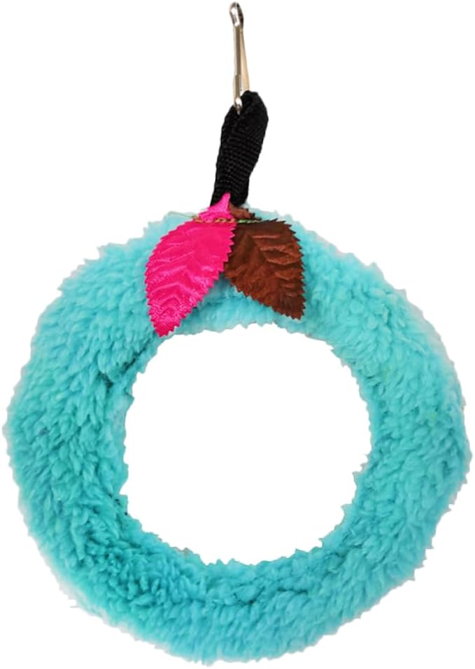 BESPORTBLE Small PET Plush Ring Leaves Parrot Swing Toy Bird Cage Decor for Parakeets and Small Birds Sturdy Hanging Circular Toy Colorful Leaves