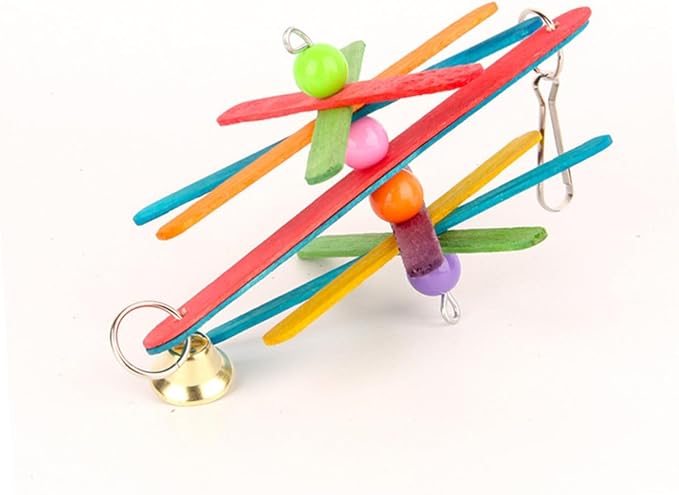 Abaodam 2pcs Parrot Bite Hanging Colorful Block Chew Strings Sturdy Bird for Cage Accessories Suitable for Parrots and Small Birds