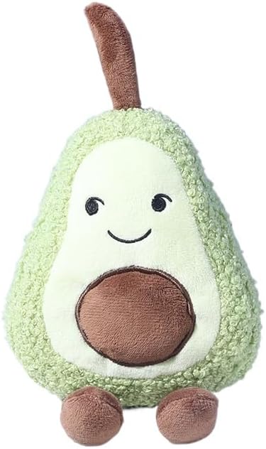 Plush Fruit-Shaped Pet Toy – Durable Squeaky & Bite-Resistant Dog and Cat Chew Toy for Teething and Self-Play (Avocado)