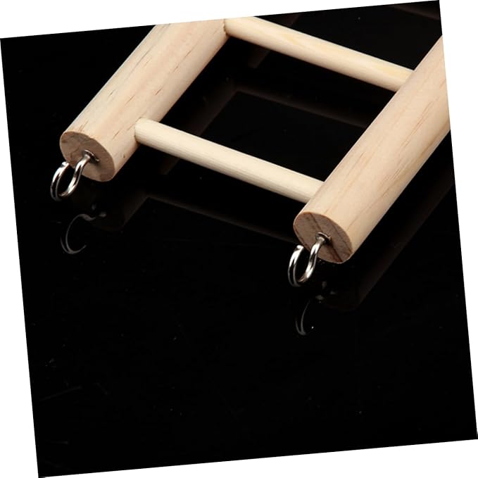 Wooden Climbing Ladder for Parrots Hamsters and Squirrels Mini PET Toy 6 Steps for Bird Cage Entertainment and Exercise