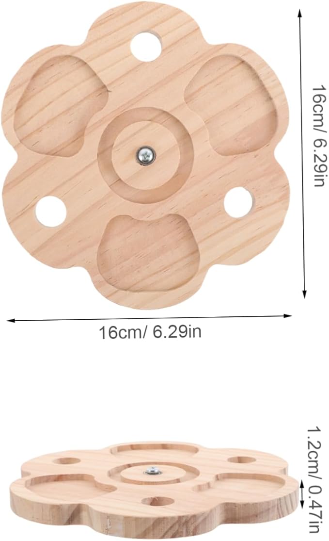 Kisangel Chinchilla Chew Toy with Flower Design Interactive Rotation Wheel for Small Pets Rabbit Bird Cage Accessory for Exercise and Enrichment Easy to Assemble and Multi-Purpose