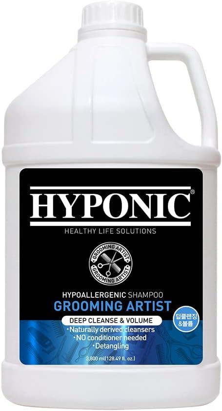 HYPONIC Grooming Artist Shampoo - Hypoallergenic Pet Shampoo for Groomers (Deep Cleanse & Volume (1 GAL))