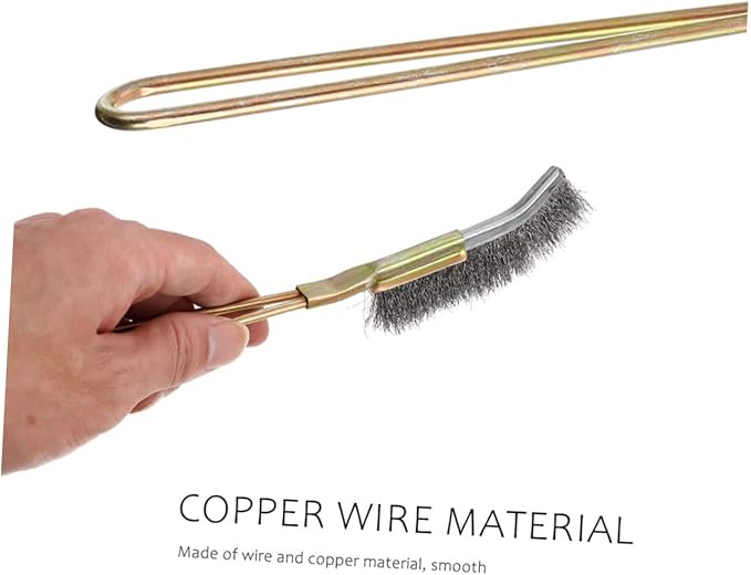 Abaodam 2pcs Bird Cage Cleaner Brushes Copper Handle Lightweight Pet Cage Cleaning Tool for Easy Maintenance of Birdcages