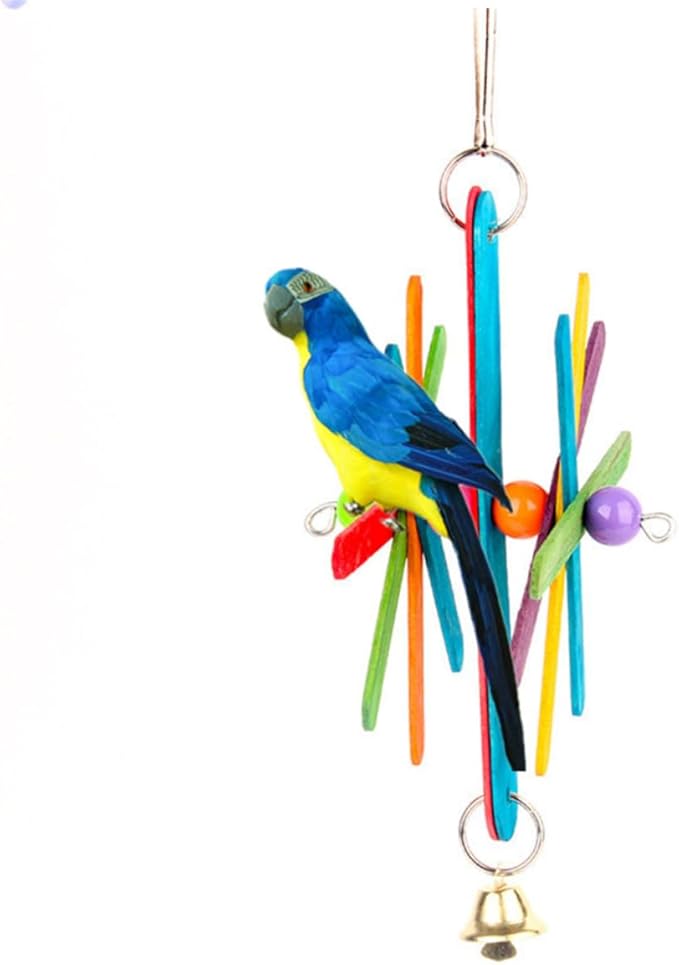 BESPORTBLE 2pcs Parrot Bite Colorful Hanging Block Chew String Bird for Cage Accessory Teeth Grinding Suitable for Parrots and Small Birds