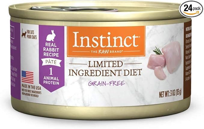 Instinct Limited Ingredient Diet, Natural Wet Cat Food, Grain Free Recipe - Real Rabbit, 3 Ounce (Pack of 24)