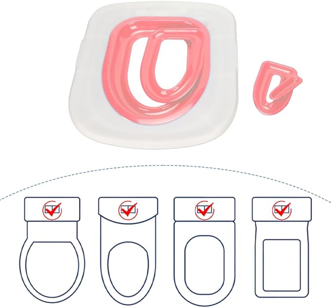 Cat Toilet Training Kit – Litter Box Alternative with Tray, Reusable Potty Seat Adapter for Cats & Kittens, Hygienic Flushable Urinal, Includes Step by Step Trainer Seat(Pink)