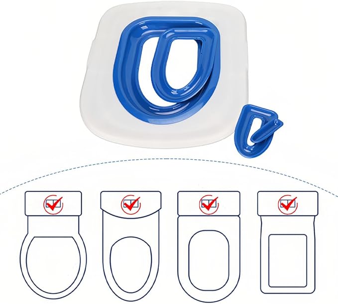 Cat Toilet Training Kit – Litter Box Alternative with Tray, Reusable Potty Seat Adapter for Cats & Kittens, Hygienic Flushable Urinal, Includes Step by Step Trainer Seat(Blue)