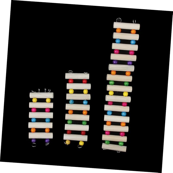 BESPORTBLE 3pcs Wooden Bird Ladder Toy Bridge for Cockatiels Animal Cage Accessory