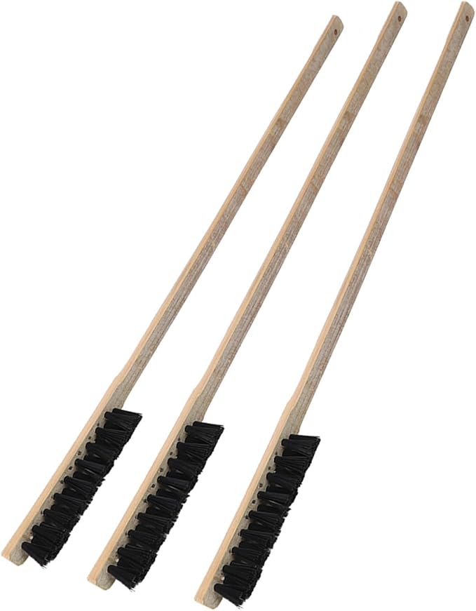 Pssopp Bird Cage Brush, Wooden Long Handle Cleaning Brush Set for and Pet Bird Cages, 3PCS Convenient Accessories for Easy Cleaning