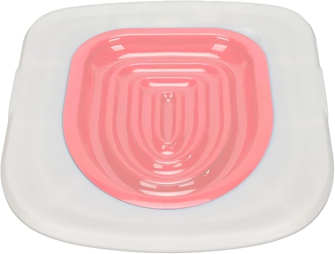 Cat Litter Toilet Cat Litter Training Kit, Universally Designed, Reusable, Ecofriendly Trainer, Includes Training Mat and User Manual. (White Tray, 1 Pink Inner Support)