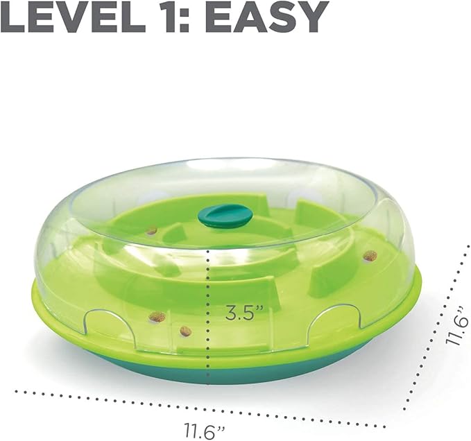 Outward Hound by Nina Ottosson Wobble Bowl Slow Feeder Dog Puzzle, Level 1 Beginner, 11.6 inches x 3.5 inches, Multicolored