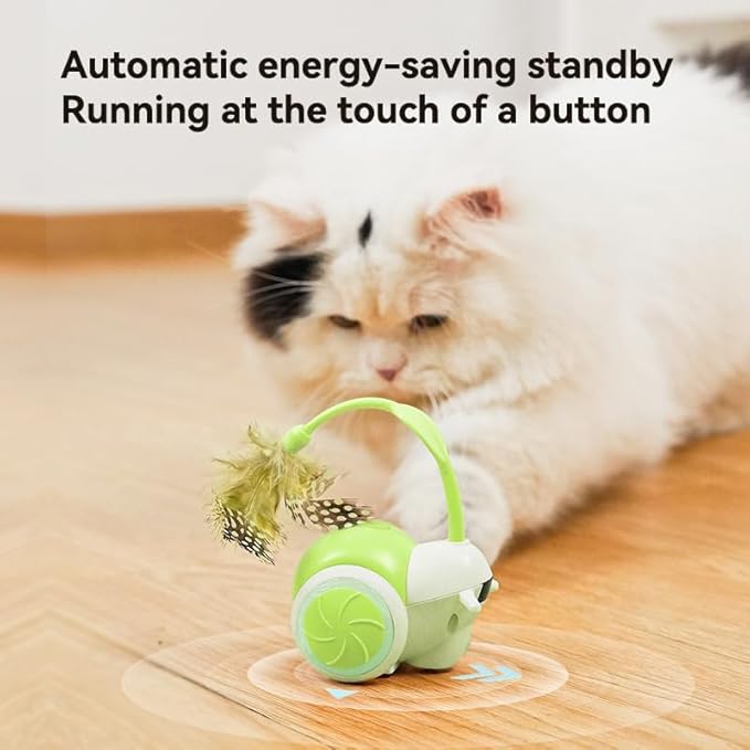 Pawingcat Cat Toys for Bored Indoor Adult Cats,Remote Control Cat Toy with 4 Directions,LED Lights Interactive Remote Control Dog Toy (Green)