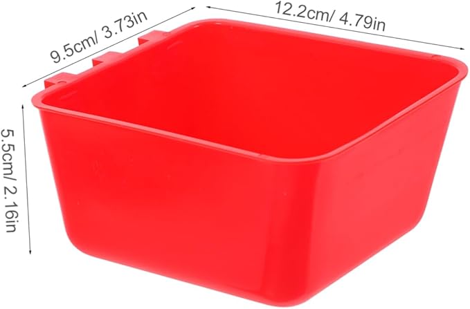 SUPVOX 4pcs Hanging Bird Cage Feeding Cups 12.5 * 9.5 * 6CM Sturdy Rabbit Water Bowl Chicken Coop Feeder PET Food and Water Bowls for Small Animals