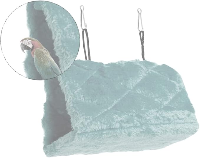 Toddmomy Plush Parrot Hammock Bed Warm Adorable Hanging Hut for Birds for Cage Home Use Encourages Exercise and