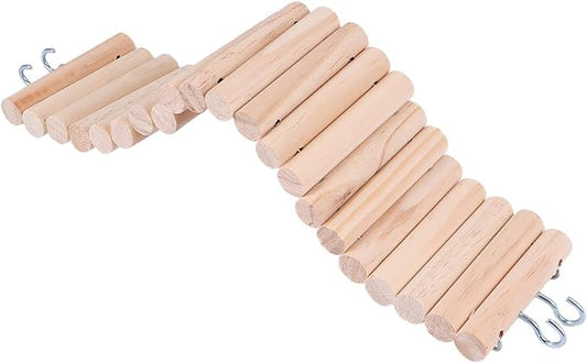 Cabilock Wooden Hamster Climbing Ladder Hook 7.5x30cm Small Pet Chew Bridge for Mice Mouse Bird Cage Accessories