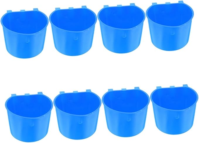 Kisangel 8pcs Thickened Rabbit Feeding Cup Hanging Bird Cage Water Feeder Pet Feeding Watering Bowl for Birds Chickens