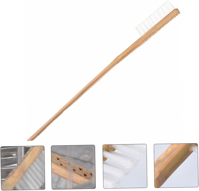 VANZACK 1pc Bird Cage Cleaning Brush Handle Tool for Easy Cleaning of Bird Cages and Bristle Material for Parrots Cockatiels and Other