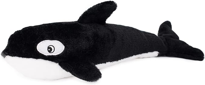 ZippyPaws Jigglerz- Dog Squeaky Toys to Keep Them Busy, Funny Animal Plush for Small, Medium, & Large Dogs, Cute Stuffed Puppy Toy, Pet Product, Gift for All Breeds, Interactive Squeaker- Killer Whale
