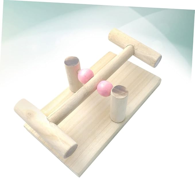ORFOFE Parrot Hamster Toys Seesaw Climbing Rack Bird Cage Accessory Wooden Toy Random Color