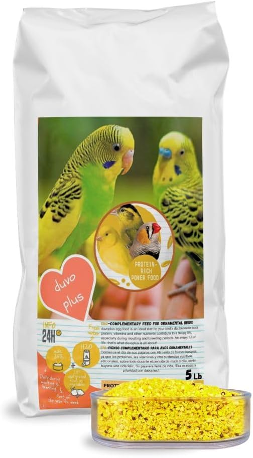 Duvoplus Egg Food for Birds 5Lb - Nutrient-Rich Blend with Added Vitamins & Protein for Supporting Growth, Feather Care, Breeding, Daily Nutrition of Canaries, Finches, Parakeets and Exotic Birds
