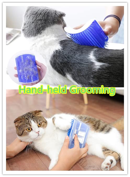 6 Pack Cat Self Groomer with Catnip Pouch Wall Corner Groomers Cat Face Scratcher Pet Grooming Brush Massage Combs for Short Long Haired Cats Fur Pets Dog Kitten Puppy