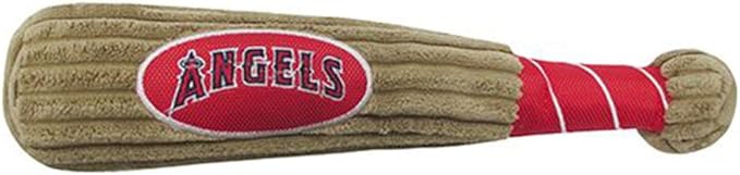 MLB LA Lakers Baseball Bat Toy for DOGS & CATS. Soft Corduroy Plush Dog Toy with Inner SQUEAKER, MLB Chew Toys for Dogs or Cats. Durable Fun Interactive Dog Toy with Team Names and Logo