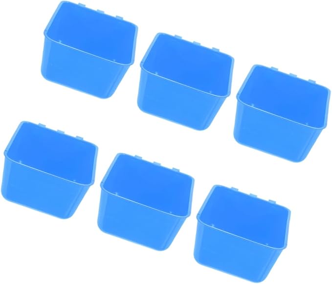 GANAZONO 6pcs Rabbit Food Bowl and Bird Water Cup Set Hanging PET Feeding Bowls for Small Animals Sturdy 12.5 * 9.5 * 6CM Suitable for Bird Cage and Rabbit Hutch