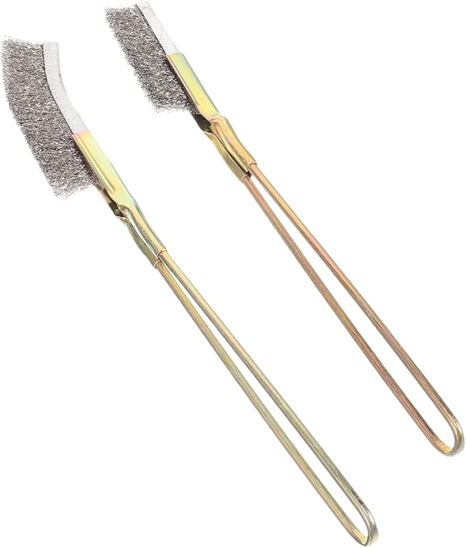 Ipetboom Bird Cage Cleaning Brush Set with Long Handle 2-Piece Pet Cage Cleaner Tools Featuring Straight and Elbow Heads for Hard-to-Reach Corners Hanging Storage Hole for Easy Use
