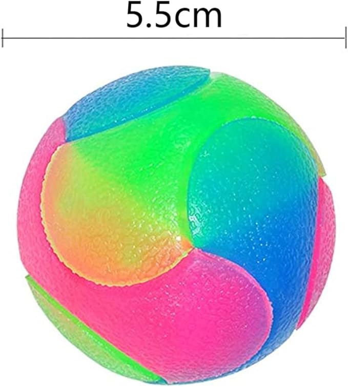 Flashing Elastic Ball Light Up Dog Balls Glow in The Dark, Interactive Pet Toys, Rubber Chew Ball Toy Safe for Puppy, Cats, Dogs 3Pcs