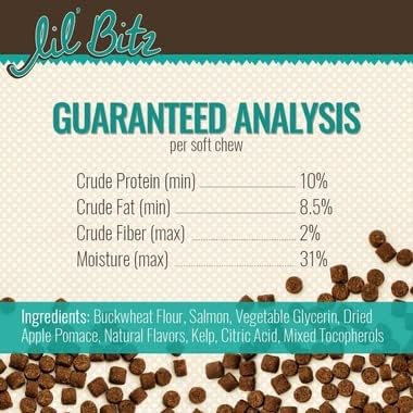 Lil' Bitz Soft & Chewy Training Treats for Dogs, Bite Size Reward Treats for Training & Positive Reinforcement, Grain Free Dog Treats Made with Wild Salmon & Kelp, All Breeds, 12 Pack (4 oz Each)