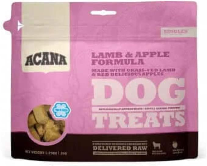 ACANA Singles Grain Free Dog Treats Limited Ingredients & Freeze-Dried Lamb & Apple Recipe 3.25oz Bag