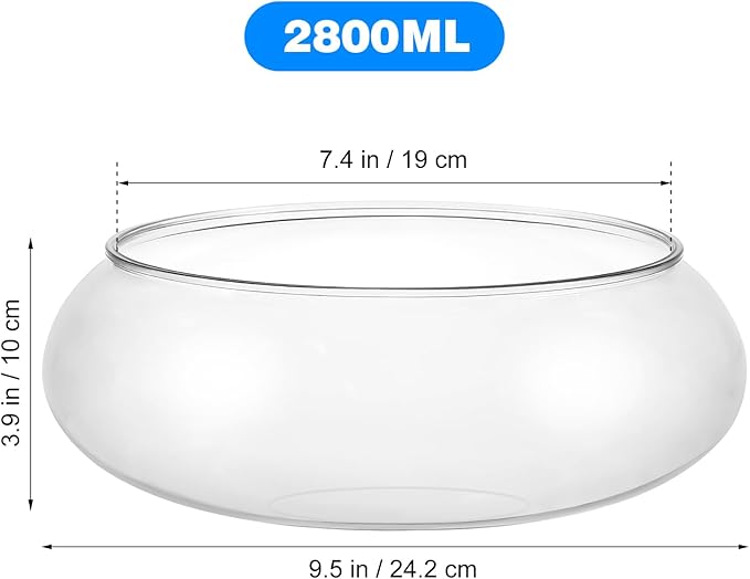 Kisangel Transparent Aquarium Tank 9.52 Inch Desktop Betta Fish Tank Small Fish Bowl for Plants and Aquatic Pets Home and Office Decor