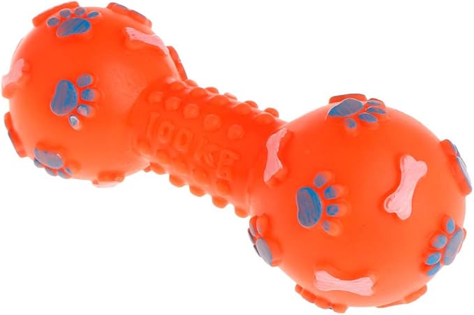 Rubber Barbell Soft Chew Bite Molar Teeth Toys Play Funny Footprint Bone Pet Cat Kitten Dog Puppy Products Interactive Dumbbell Toy
