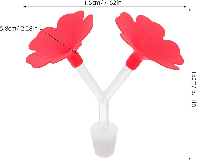 Kisangel 3pcs Hanging Red Flower Hummingbird Feeders for Outdoor Garden, Dual Feeding Ports Plastic Bird Feeders with Base, Suitable for Backyard Birding and Wildlife Watching