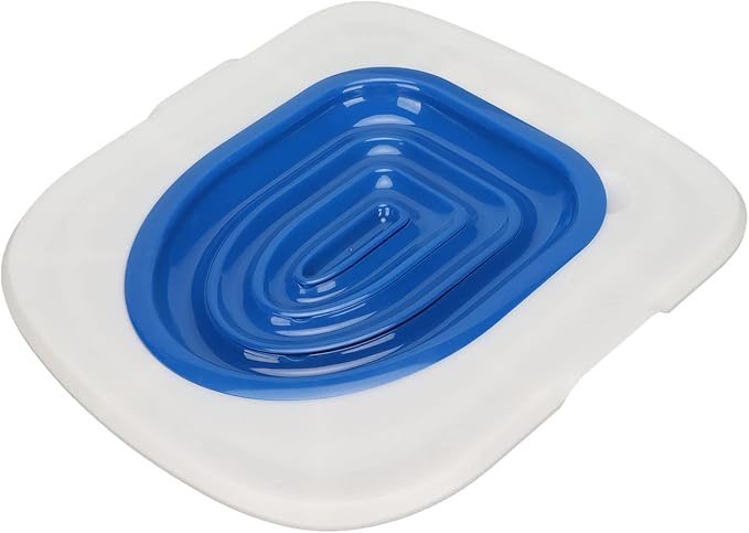 Cat Litter Toilet Cat Litter Training Kit, Universally Designed, Reusable, Ecofriendly Trainer, Includes Training Mat and User Manual. (White Tray, 1 Blue Inner Support)