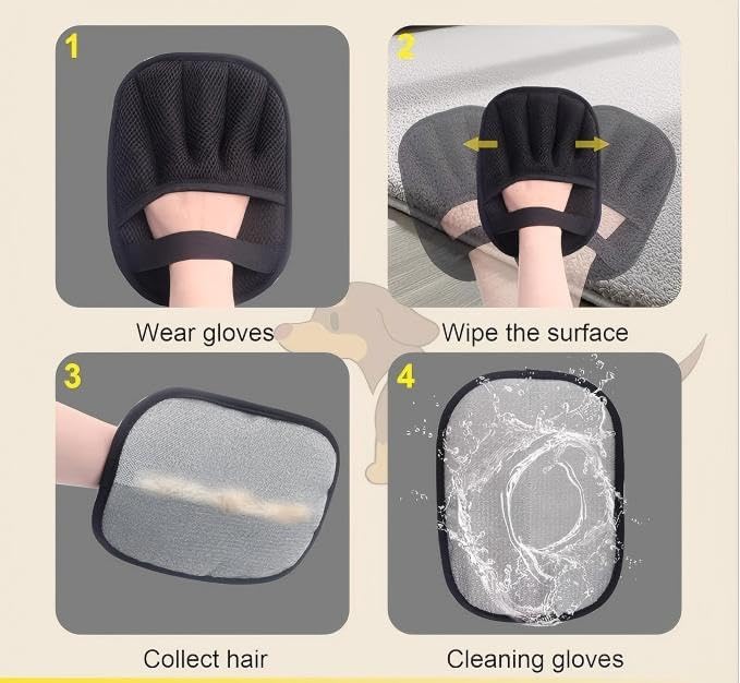 Pet Hair Removal Glove for Cats Dogs - Electrostatic, Gentle | Works on Couch, Carpet, Car Seats & Laundry