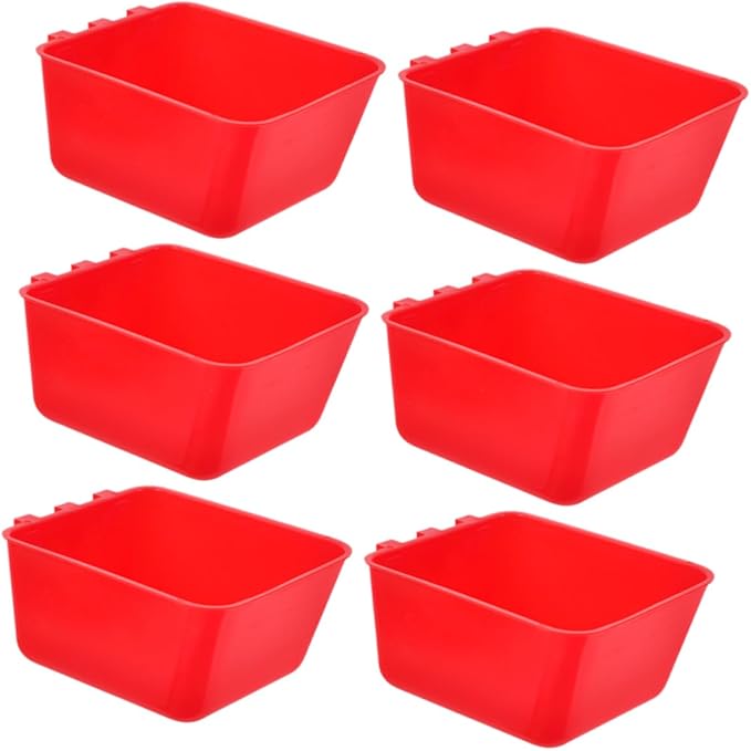 GANAZONO 6pcs Pet Feeding Water Bowl Bird Rabbit Feeder Cups Hanging Bowl for Cage and Kennel