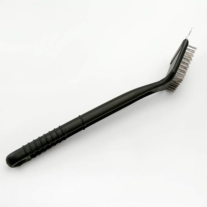 Stainless Steel Bird Droppings Cleaning Brush with Scraper, Long Handle Birdcage Cleaner Tool for Parrot Pet Cage Accessories, Poop Remover(Black)
