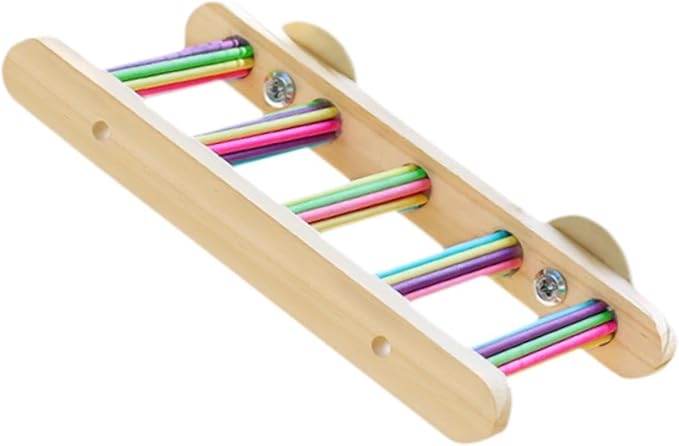 Gralara Bird Ladder Bridge, Climbing Bird Cage Accessories Parrot Perch Stand for Conures Budgies Cockatiels, Small Animal
