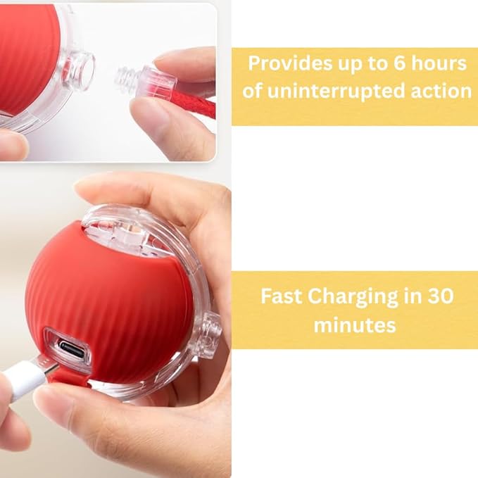 Interactive Cat Toy Ball – Automatic Self-Moving, Motion-Activated, USB-Rechargeable, Quiet LED Chase Modes, Indoor Exercise & Enrichment for Bored Cats & Kittens