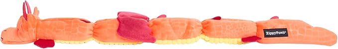 ZippyPaws Zippy Dragonz Plush Dog Toy – Squeaky Plush Toy for Dogs (Red)