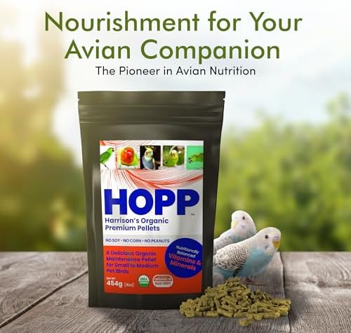 Harrison's Bird Foods Bird Bread Mix, Certified Organic, Non-GMO 255g & HOPP Organic Premium Pellets Balanced, Cold-Pressed, Low Fat, Vet-Developed Organic Nutrition for Small to Medium Pet Birds 1LB