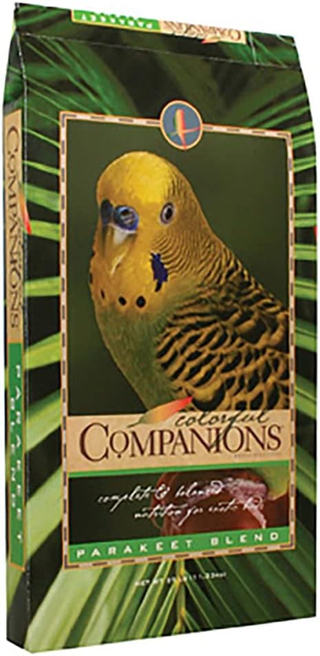 Colorful Companions | Parakeet Bird Food Blend | Nutritionally Complete | Premium Grains and Seeds | 25 Pound (25 lb.) Bag