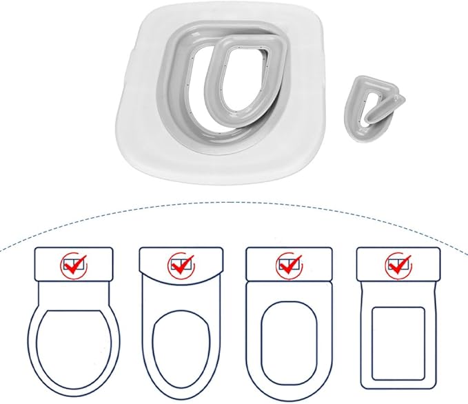 Cat Toilet Training Kit – Litter Box Alternative with Tray, Reusable Potty Seat Adapter for Cats & Kittens, Hygienic Flushable Urinal, Includes Step by Step Trainer Seat(Grey)