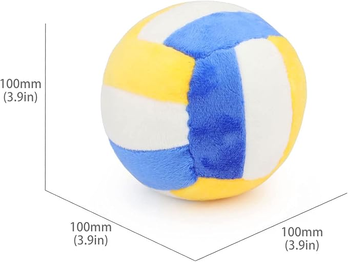 Dog Toys Balls - Chewable Plush Volleyball for Dogs, Soft Pet Squeaky Ball Stuffed with Fluffy, Durable Indoor & Outdoor Dog Puzzle Toy, Birthday for Puppy Small Medium Breeds