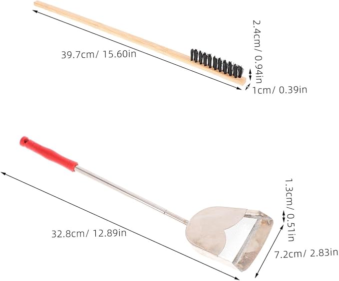 LIOOBO 2pcs Efficient Small Bird Cage Cleaning Brush Shovel Set Pet Hair Cleaner Brush for Rabbit Cleaning Supplies Chicken Coop Cleaner