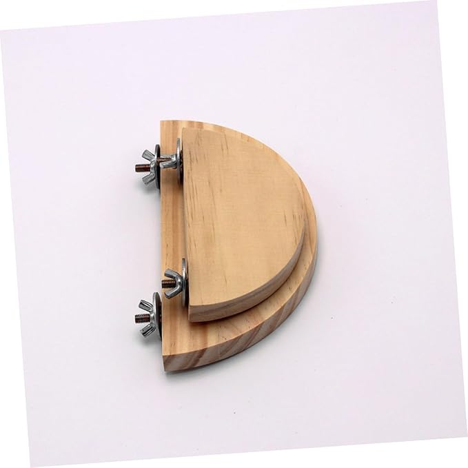 2 Pcs Parrot Wood Semicircle Stands for Small Animals Hamster Platform Jumping Board Sturdy PET Bird Cage Accessories